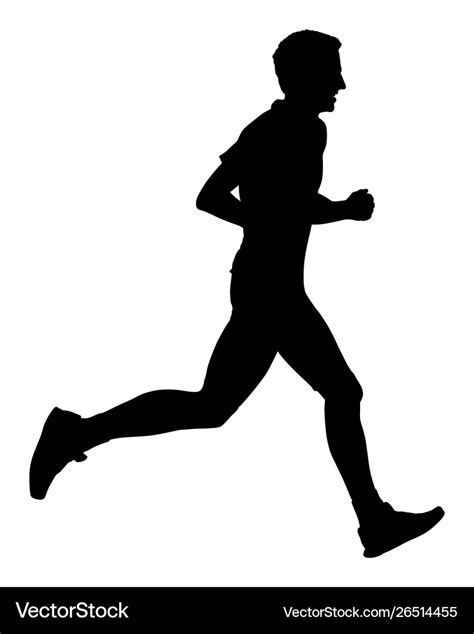 Marathon racer running silhouette sport jogging Vector Image