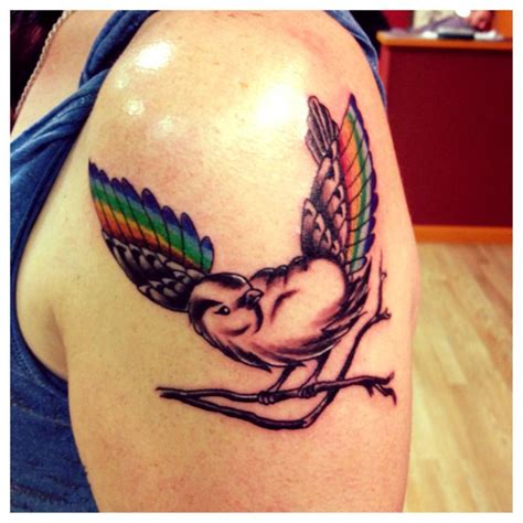 customer's idea, bird with rainbow wings | Tribal tattoos, Ink tattoo, Tattoos