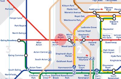 East Acton station map - London Underground Tube