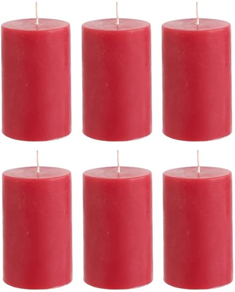 AuraDecor Set of 6 Red Pillar Candles 2*2 inch Each – Aura Decor