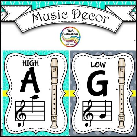 Alto Recorder Fingering Chart Posters v1 Black/Tan- Music Decor