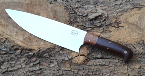 Custom chef knife with Hawaiian Mango handle. | Weige Knives Custom Chef Knives