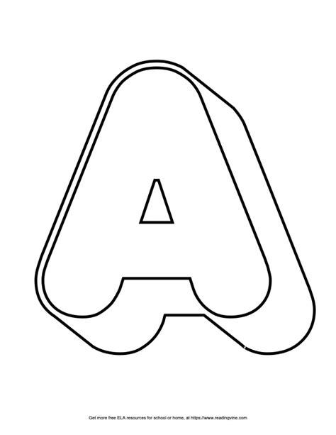 Round Outline Capital Bubble Letter A Image - ReadingVine