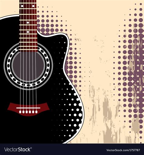 Background with acoustic guitar Royalty Free Vector Image