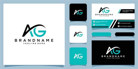 Initial AG logo design with business card design Premium Vector ...