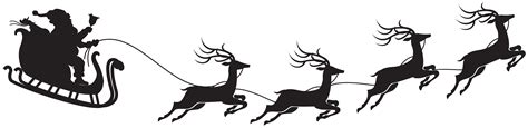 Santa Claus Rudolph Reindeer Silhouette - silhoutte png download - 8000*1953 - Free Transparent ...