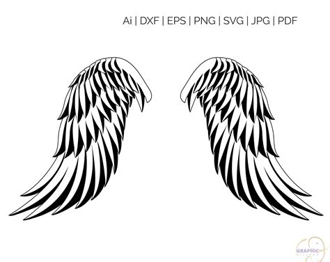 Angel Wings SVG Silhouette and Cricut Cut Cutting file svg | Etsy