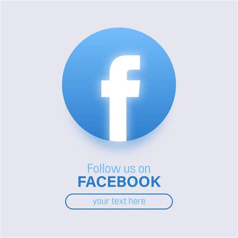 Follow us on Facebook social media square banner with 3d glowing logo 5655654 Vector Art at Vecteezy