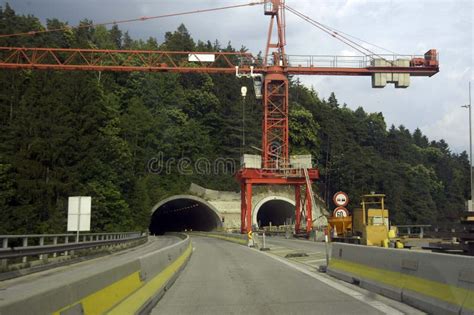 Road Tunnel Construction on a Highway Stock Photo - Image of passage ...