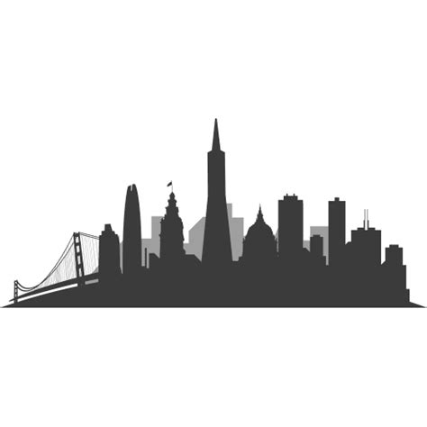 San francisco skyline silhouette - Transparent PNG & SVG vector file