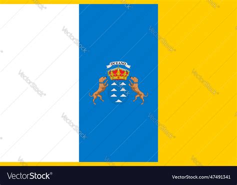 Flag of canary islands Royalty Free Vector Image