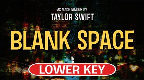 Blank Space (Karaoke Lower Key) - Taylor Swift - YouTube