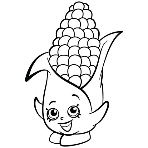 Indian Corn Coloring Template Sketch Coloring Page