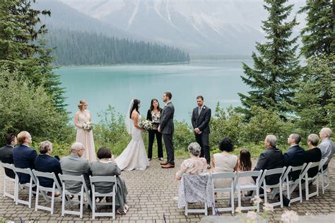 Emerald Lake Lodge Wedding Photos Intimate mountain outdoor wedding