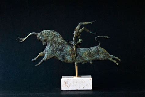 Greek Minoan Bull Leaping Bronze Statue Crete Museum Replica - Etsy