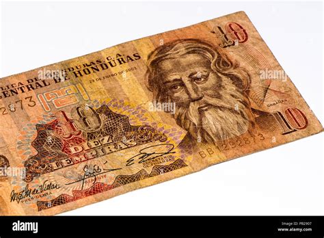 10 lempiras bank note. Lempira is the national currency of Honduras ...