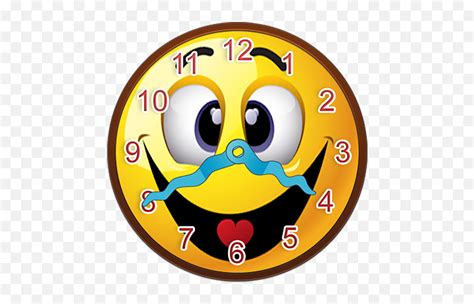 Smiley Face Clock Widget - Cartoon Face Clock Png Emoji,Glare Emoticon - free transparent emoji ...
