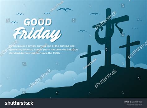 Good Friday Banner Illustration Cross On Stock Vector (Royalty Free ...