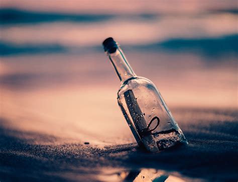 Download Beach Message Man Made Bottle HD Wallpaper