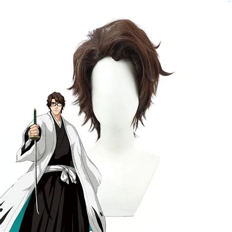 Aizen Sousuke Brown Wig with Hair Accessories for Men's and Women's ...