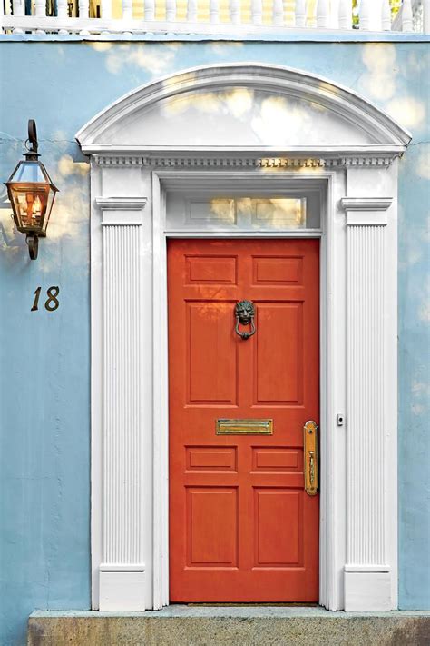 Bold Front Door Colors, Bright Front Doors, Orange Front Doors, Red Front Door, Orange Door ...