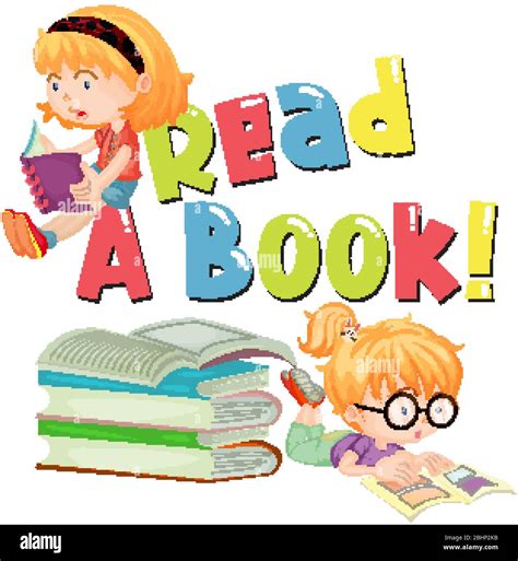 Font design for word read a book with kids reading illustration Stock Vector Image & Art - Alamy