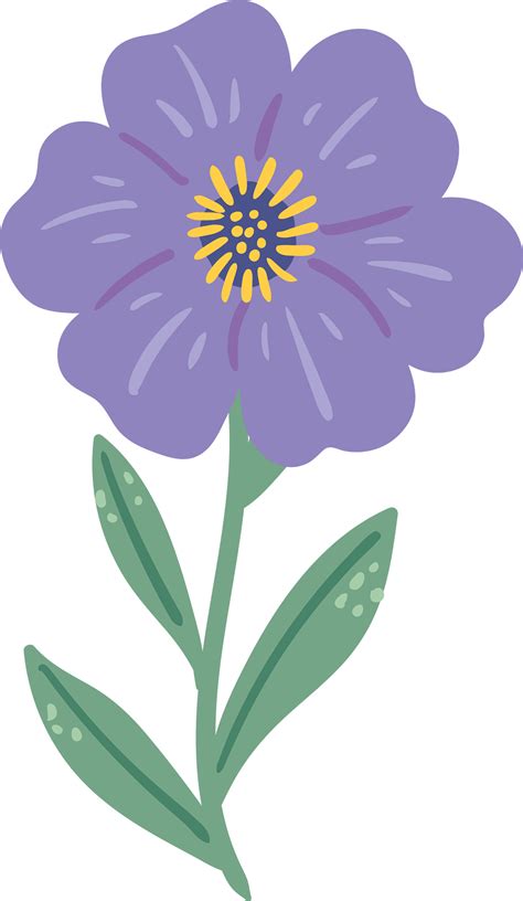 Hand purple drawn flower collection Flower Png Images, Vector Flowers ...