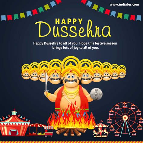 Happy Dussehra Wishes Vector Images with Quotes Free Download - Indiater