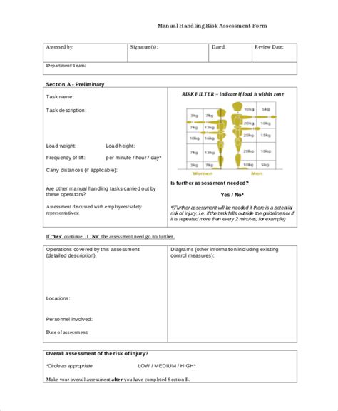 FREE 8+ Sample Manual Handling Risk Assessment Templates in MS Word | PDF