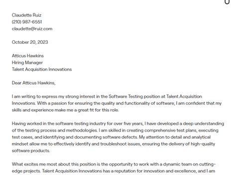 5+ Software Testing Cover Letter Examples (with In-Depth Guidance)
