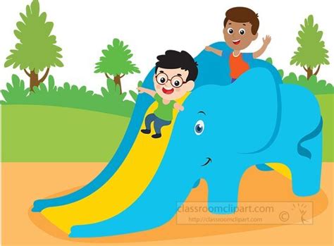 Children Kids Clipart-kids enjoying playing in school playground clipart