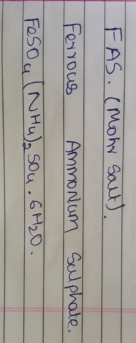 does mohr's salt contain iron ? write the chemical formula of mohr's ...