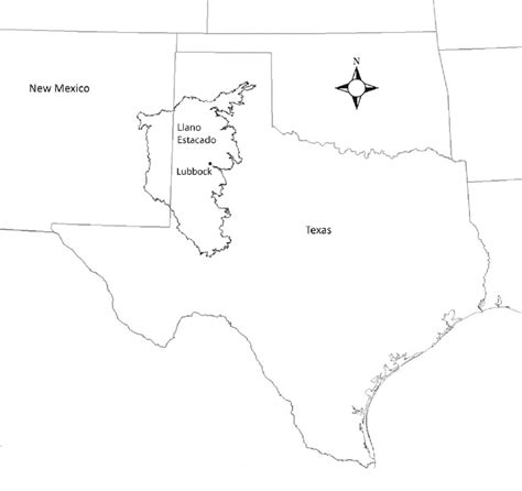 Map of the Llano Estacado showing its location in western Texas and ...