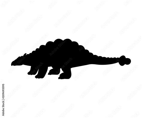 Silhouette Ankylosaurus dinosaur jurassic prehistoric animal Stock Vector | Adobe Stock