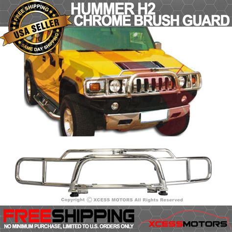 Fits 03-09 Hummer H2 SUV Chrome Brush Grille Guard Grill & H2 Logo | eBay