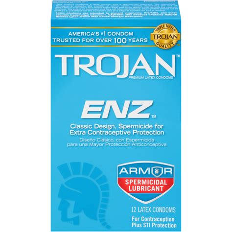 Trojan ENZ Spermicidal Condoms, 12ct - Walmart.com