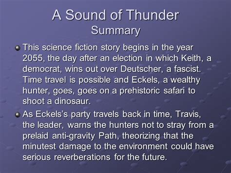 A Sound Of Thunder Short Story Theme - Theme Image