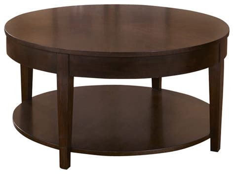 Liberty Furniture Sonata 36 Inch Round Cocktail Table in Cherry, Dark Wood - Traditional ...