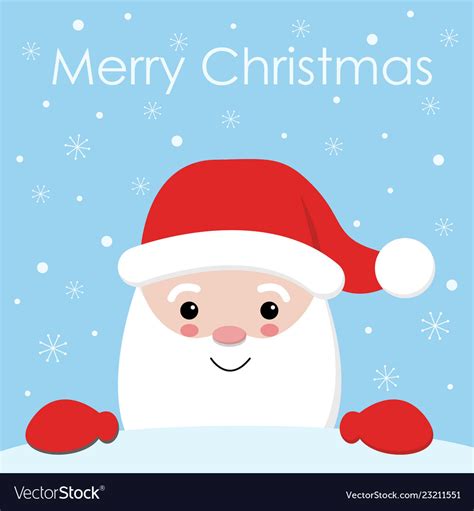 Cute cartoon christmas card with santa claus Vector Image