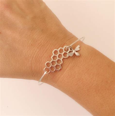 Honeycomb Bee Bracelet Bee Honeycomb Jewelry Bee Bangle | Etsy | Bee bracelets, Spring fashion ...