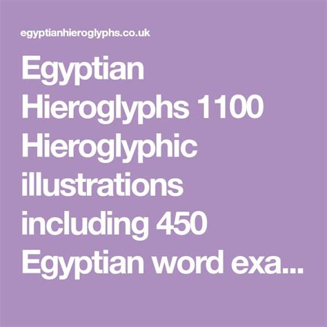 egyptian hieroglyphs 100 hieroglyphic illustrations including 450 egyptian word exa