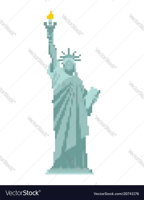 Statue of liberty pixel art 8 bit landmark Vector Image