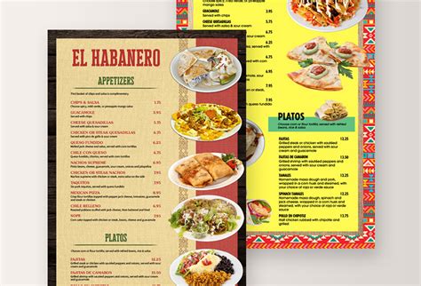 Authentic Mexican Food Menu