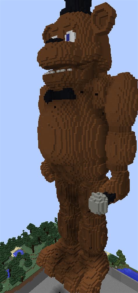 Freddy Fazbear FNAF 3D Minecraft Statue build Minecraft Map