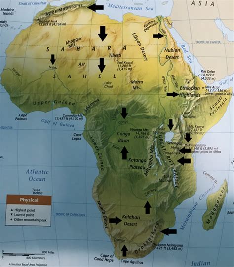 Map Of Africa Atlas Mountains - Map