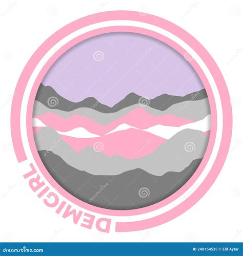 Demigirl Flag with Mountain Pattern. Hills with Pride Colors Stock Illustration - Illustration ...