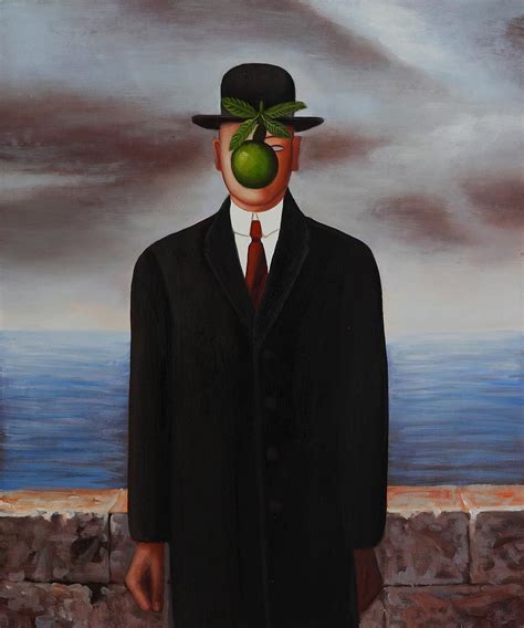 2019 The Son Of Man In Black,Oil Painting Reproduction Of Rene Magritte ...