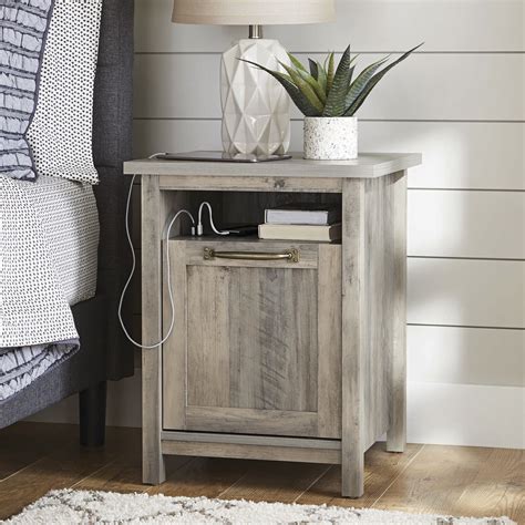 Better Homes & Gardens Modern Farmhouse USB Nightstand, Rustic Gray - Walmart.com