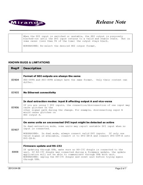 Software Release Notes Template – PARAHYENA