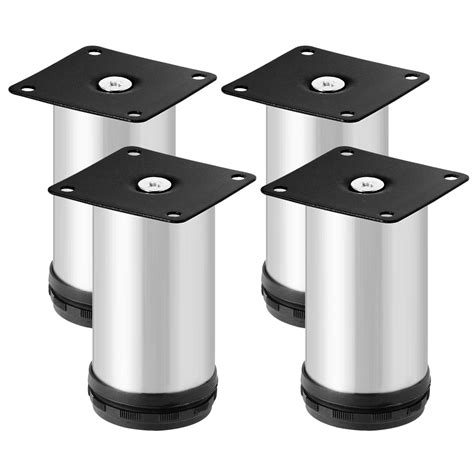 4pcs Furniture Cabinet Legs Adjustable Stainless Steel Sofa TV Bed ...